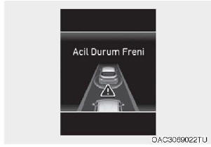 Acil frenleme (ikinci uyarı)