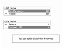 USB Menüsü → USB'nin çıkartılması