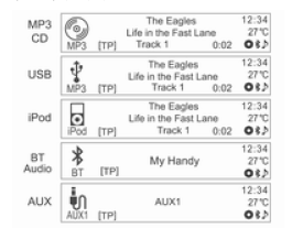 CD/MP3/USB/iPod ses veya harici (AUX) girişi çalma