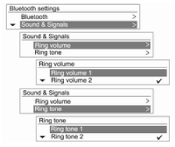 Telefon menüsü → Bluetooth ayarları