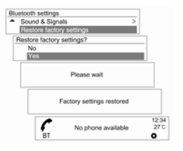 Telefon menüsü → Bluetooth ayarları